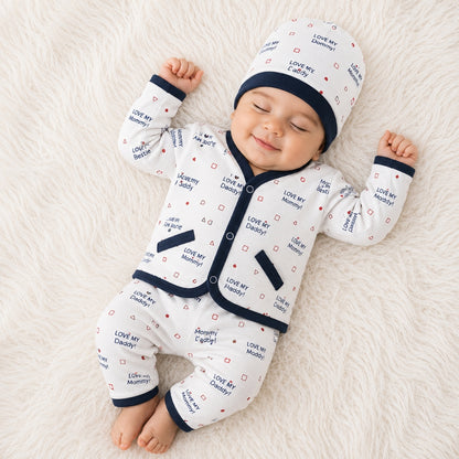 Newborn 3-Piece Cotton Outfit - I Love Parents