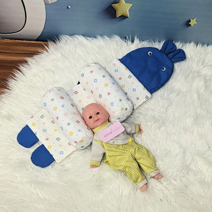 White Floral Baby Head Shaping Pillow – Ergonomic Support