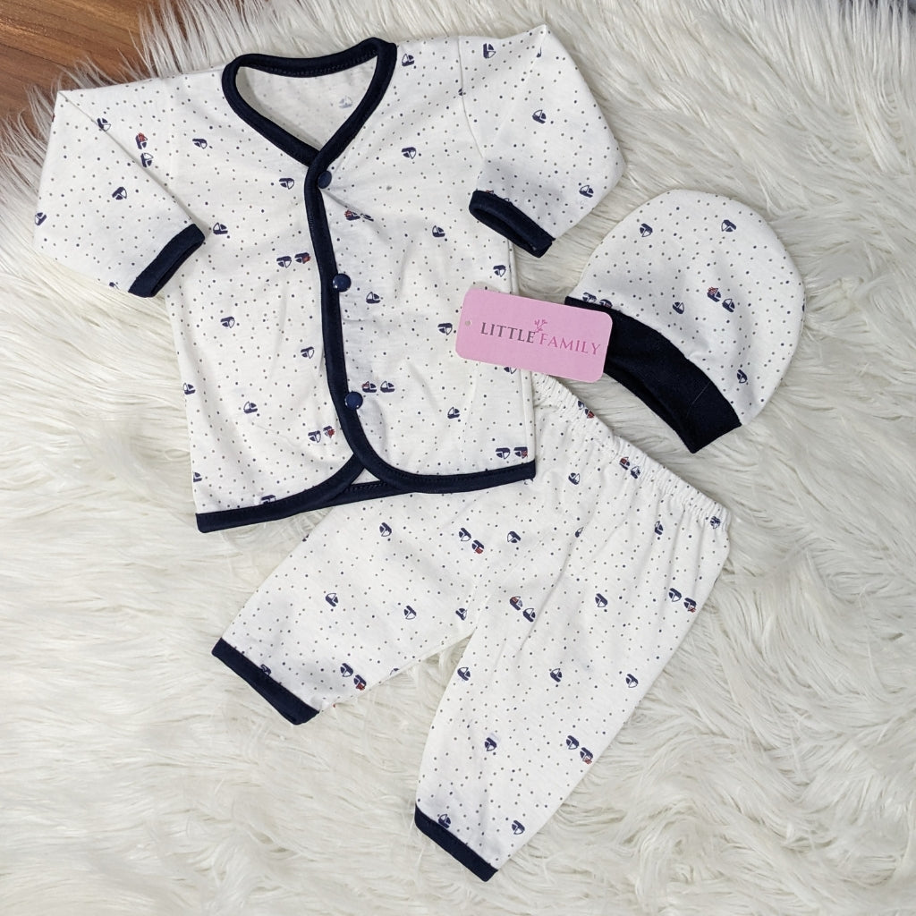 Newborn 3-Piece Cotton Outfit Set – Pack of 3