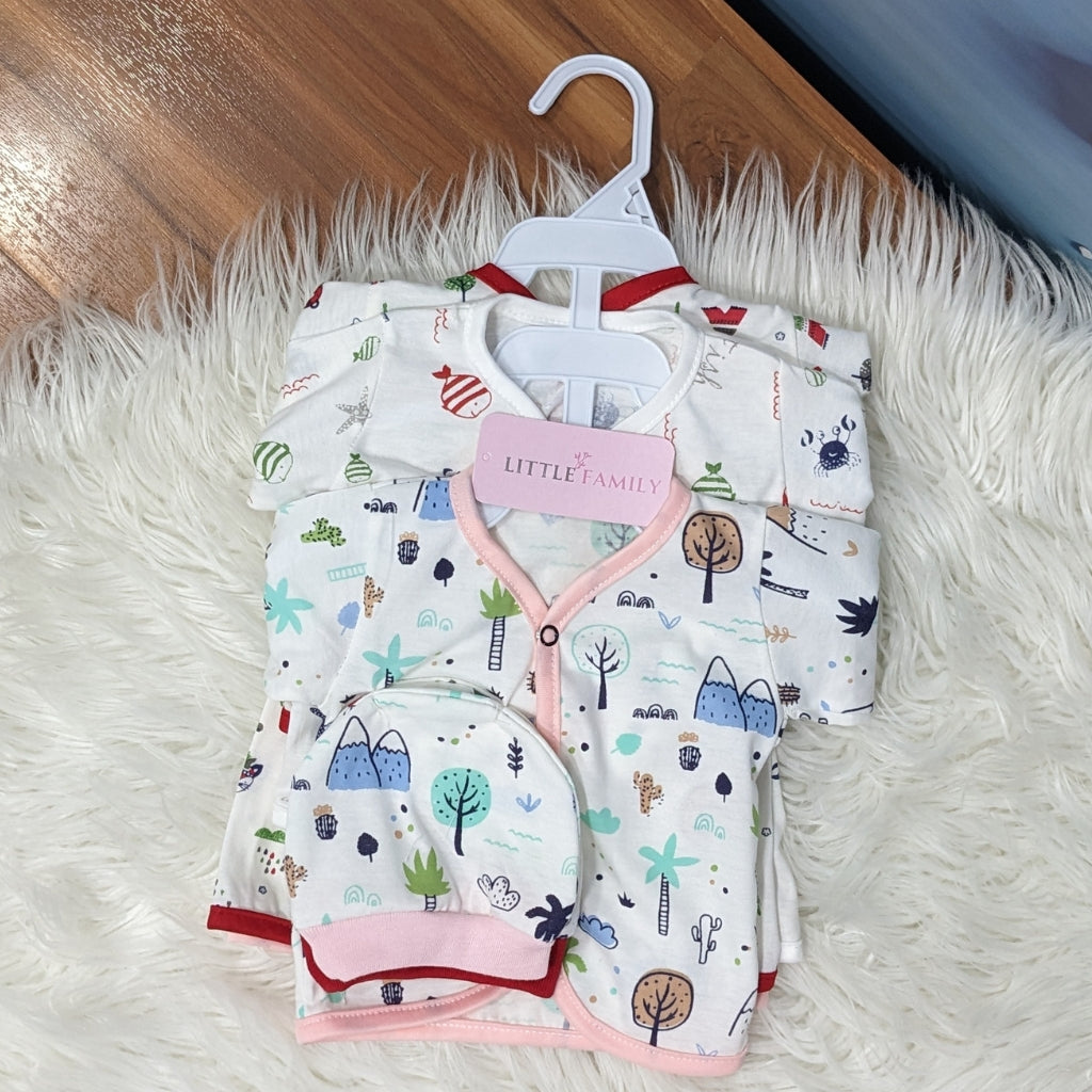 Newborn 3-Piece Cotton Outfit Set – Pack of 3