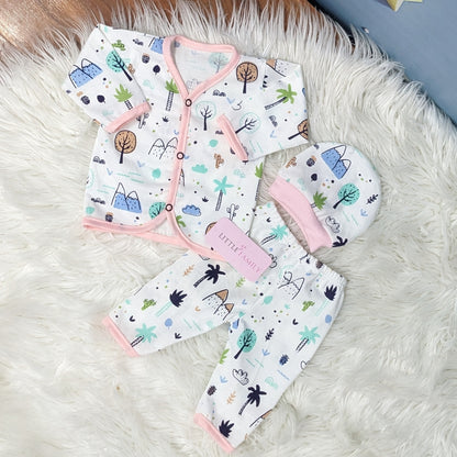 Newborn 3-Piece Cotton Outfit Set – Pack of 3