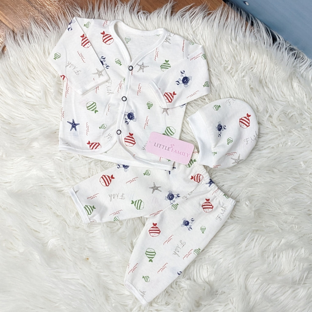 Newborn 3-Piece Cotton Outfit Set – Pack of 3