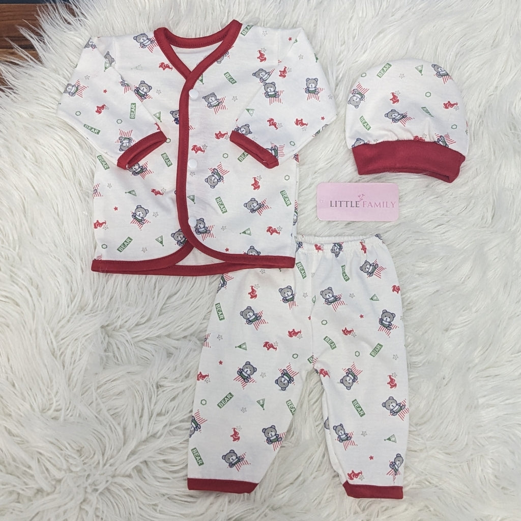 Newborn 3-Piece Cotton Outfit Set – Pack of 3