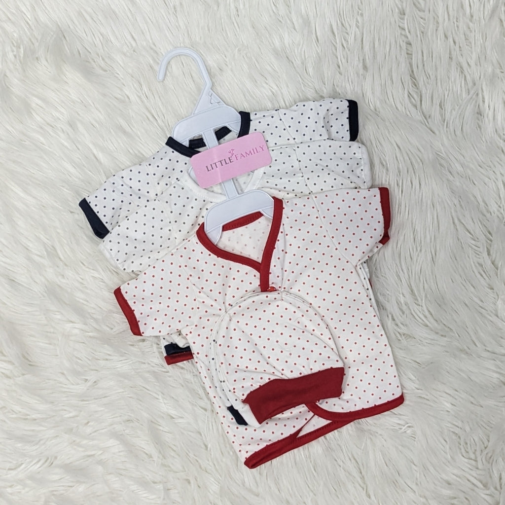 Newborn 3-Piece Cotton Outfit Set (Half) – Pack of 3