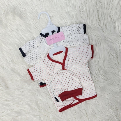 Newborn 3-Piece Cotton Outfit Set (Half) – Pack of 3