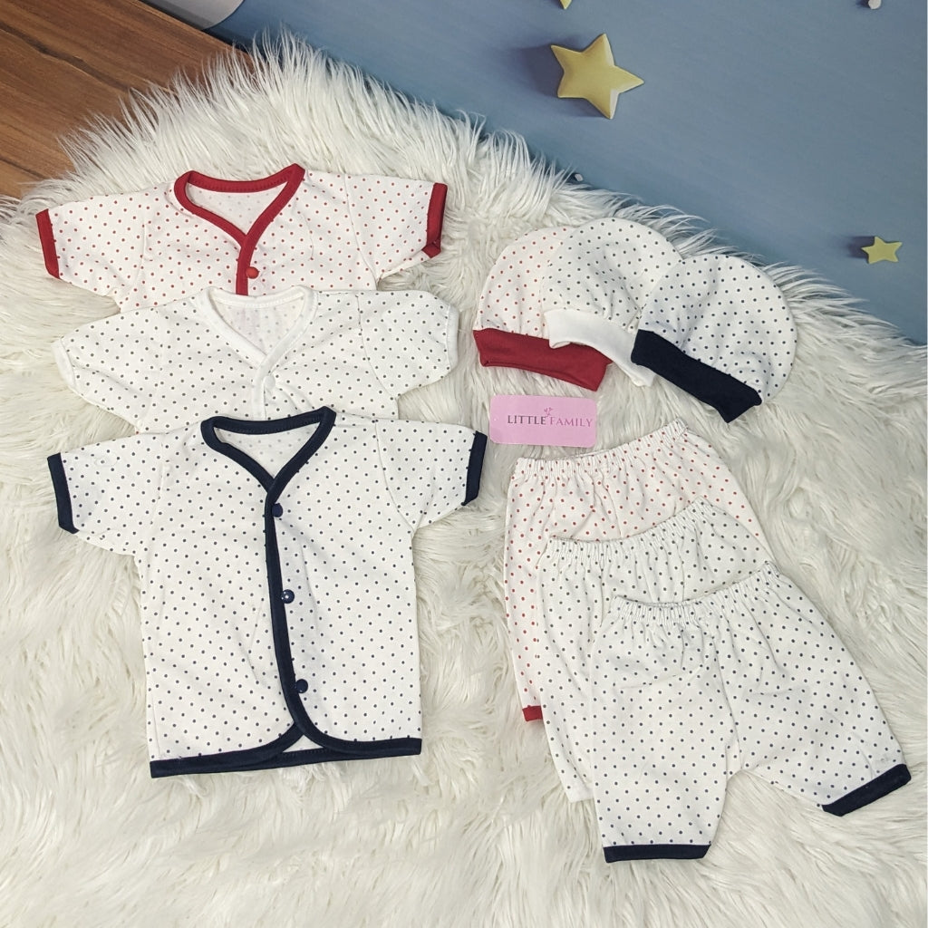 Newborn 3-Piece Cotton Outfit Set (Half) – Pack of 3