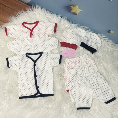 Newborn 3-Piece Cotton Outfit Set (Half) – Pack of 3