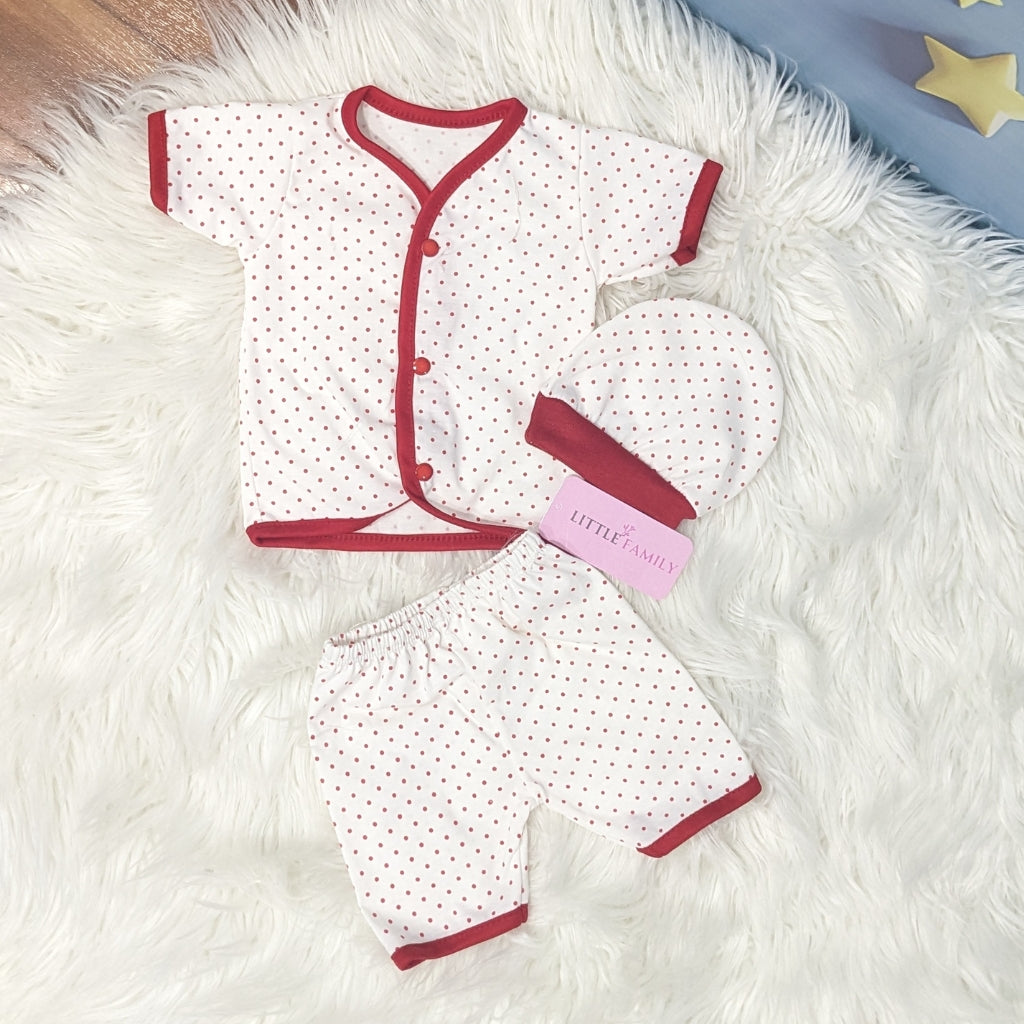 Newborn 3-Piece Cotton Outfit Set (Half) – Pack of 3