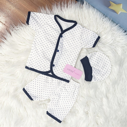 Newborn 3-Piece Cotton Outfit Set (Half) – Pack of 3
