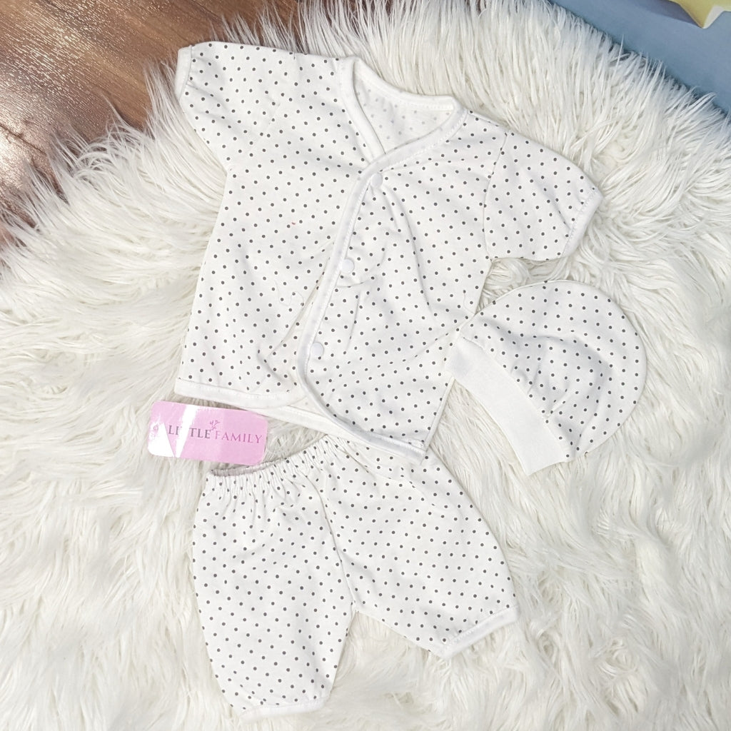 Newborn 3-Piece Cotton Outfit Set (Half) – Pack of 3