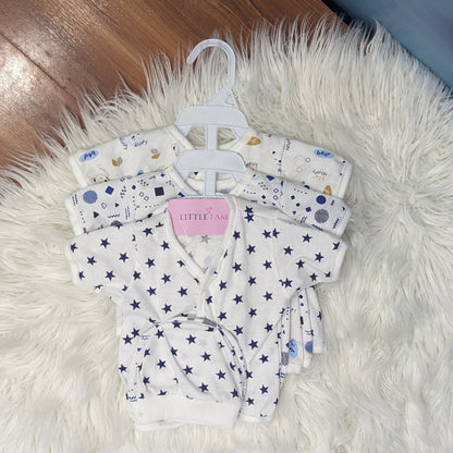 Newborn 3-Piece Cotton Outfit Set (Half) – Pack of 3