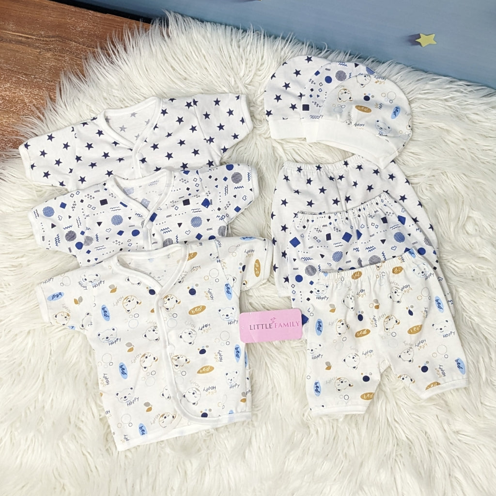 Newborn 3-Piece Cotton Outfit Set (Half) – Pack of 3