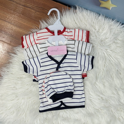 Newborn 3-Piece Cotton Outfit Set (Half) – Pack of 3