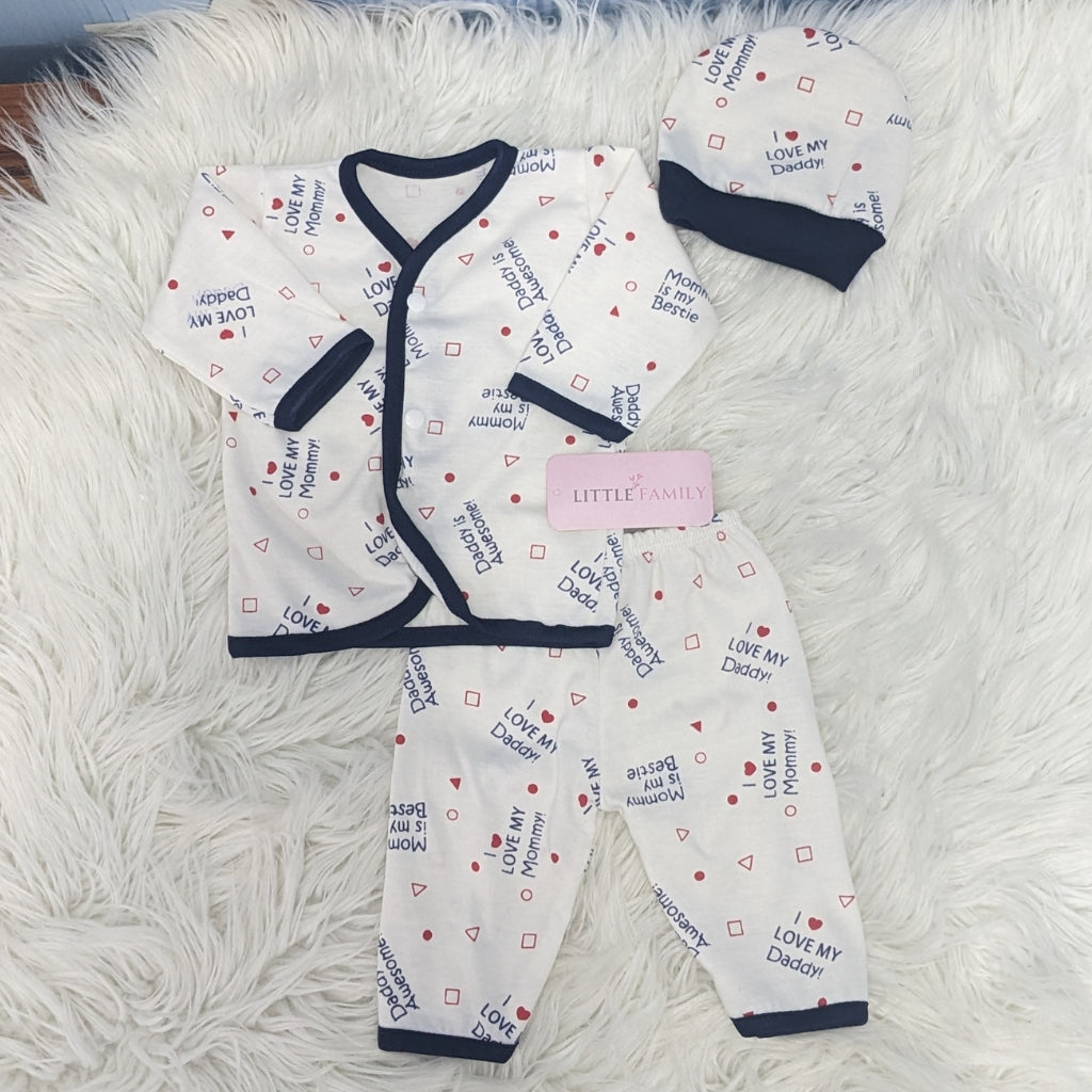 Newborn 3-Piece Cotton Outfit Set – Pack of 3