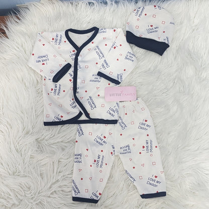 Newborn 3-Piece Cotton Outfit Set – Pack of 3