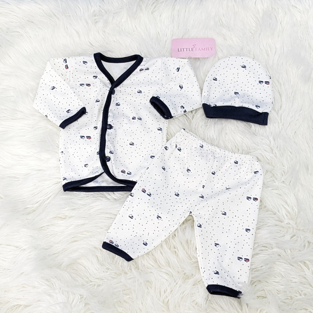 Newborn 3-Piece Cotton Outfit Set – Pack of 3