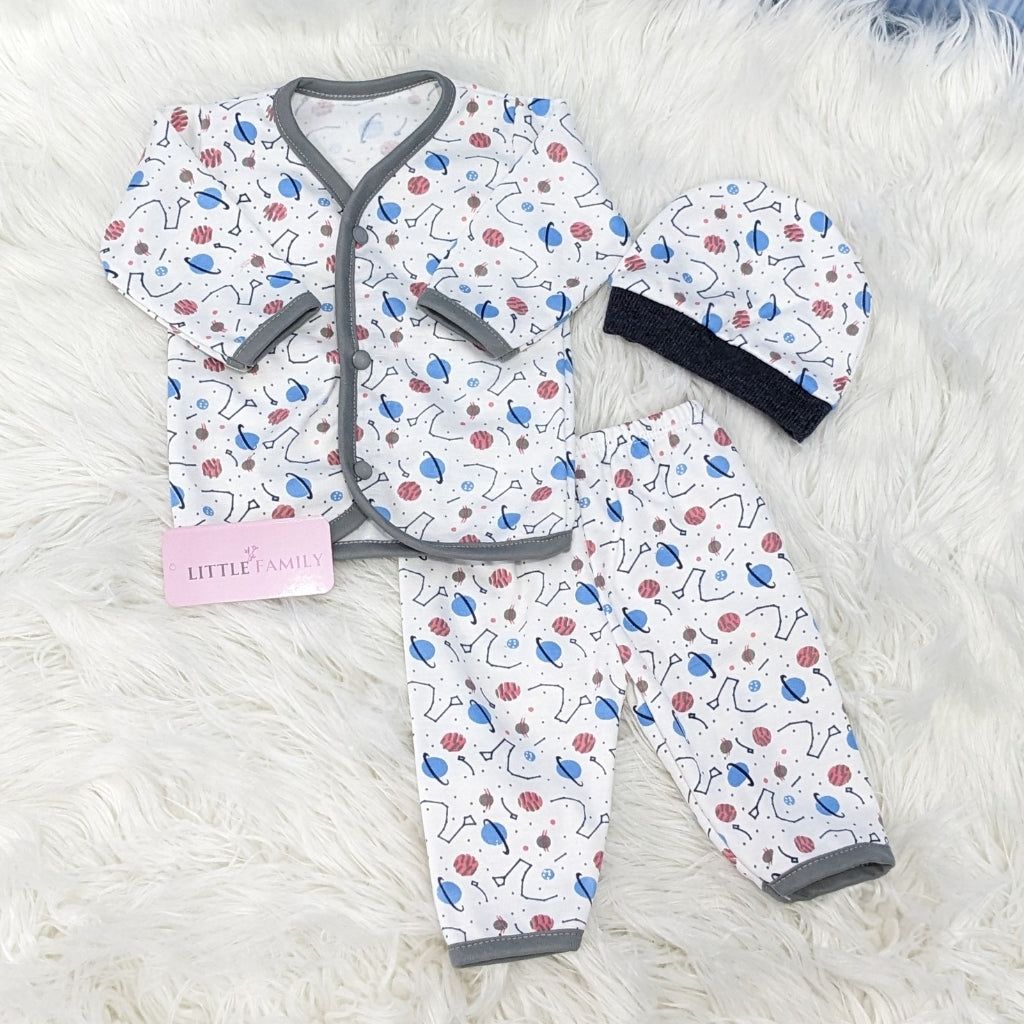 Newborn 3-Piece Cotton Outfit Set – Pack of 3