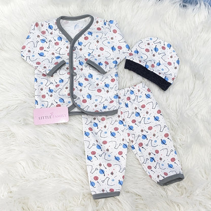 Newborn 3-Piece Cotton Outfit Set – Pack of 3