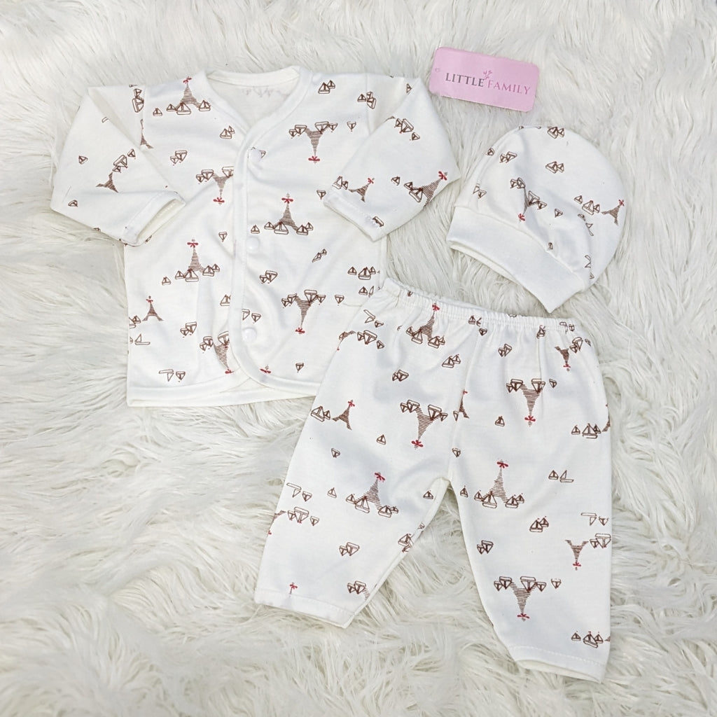Newborn 3-Piece Cotton Outfit Set – Pack of 3