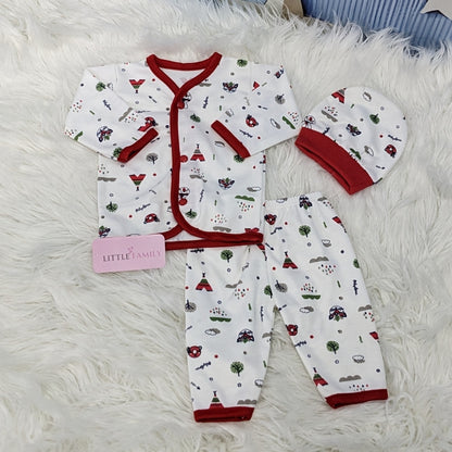 Newborn 3-Piece Cotton Outfit Set – Pack of 3