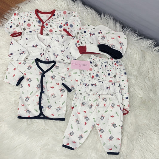 Newborn 3-Piece Cotton Outfit Set – Pack of 3