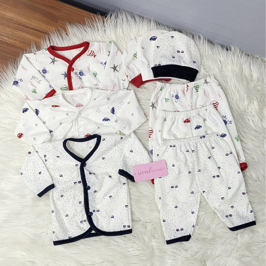 Newborn 3-Piece Cotton Outfit Set – Pack of 3