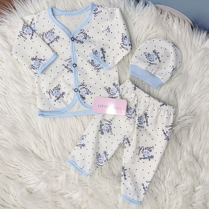 Newborn 3-Piece Cotton Outfit Set – Pack of 3