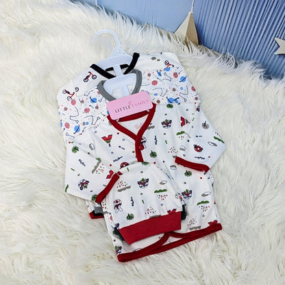 Newborn 3-Piece Cotton Outfit Set – Pack of 3