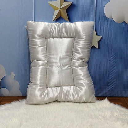 Premium Silk Baby Bedding Set - 8 Pieces (White)