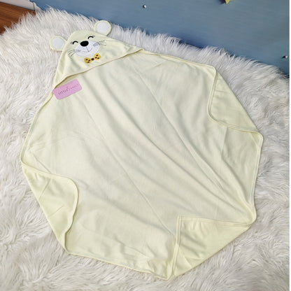 Premium Baby Hooded Wrapping Sheet | Yellow Kitty
