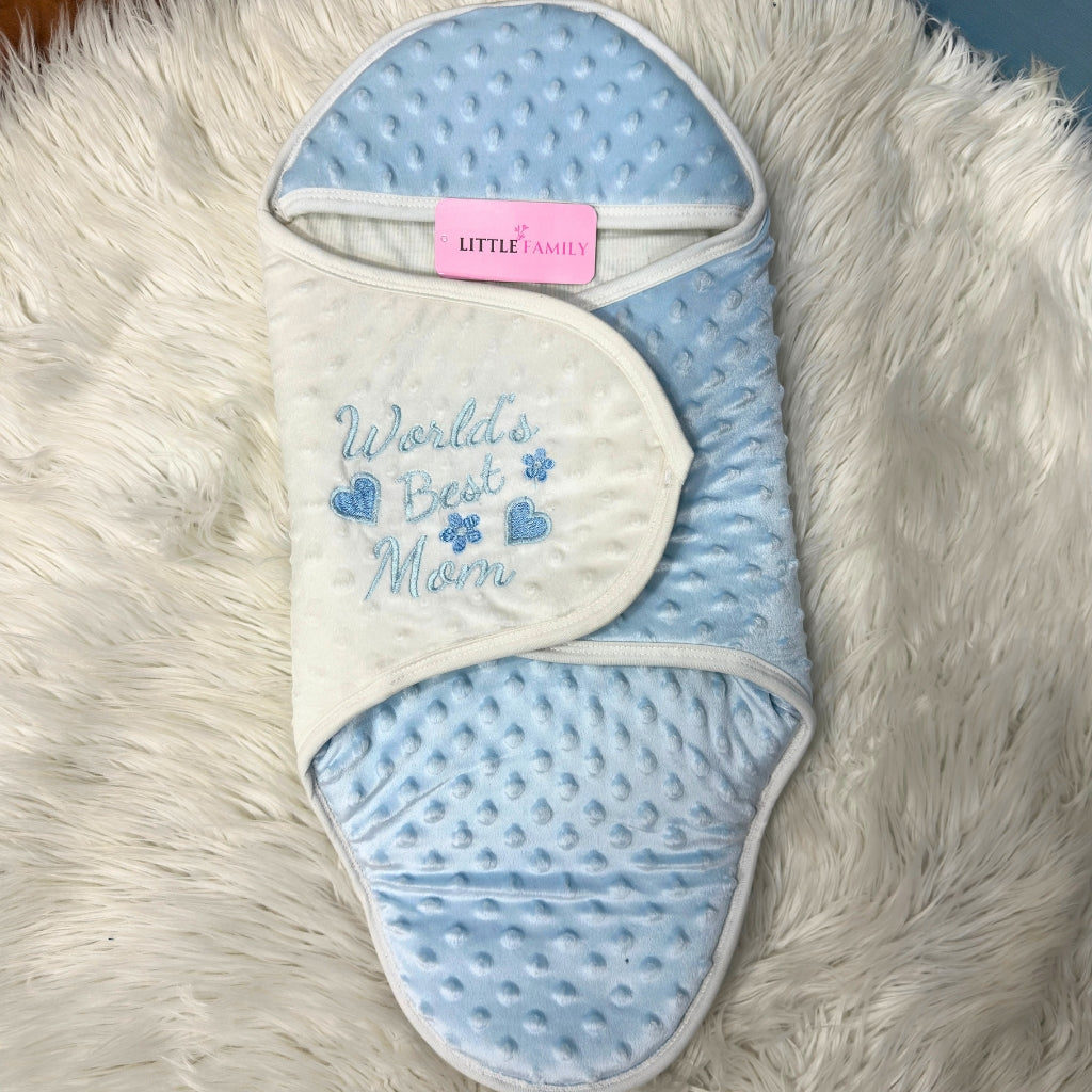 Velvet Winter Swaddle Wrap for Newborns - Sky Blue