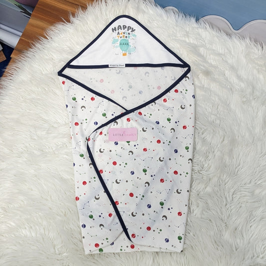 Premium Baby Hooded Wrapping Sheet | "Happy Adventure"