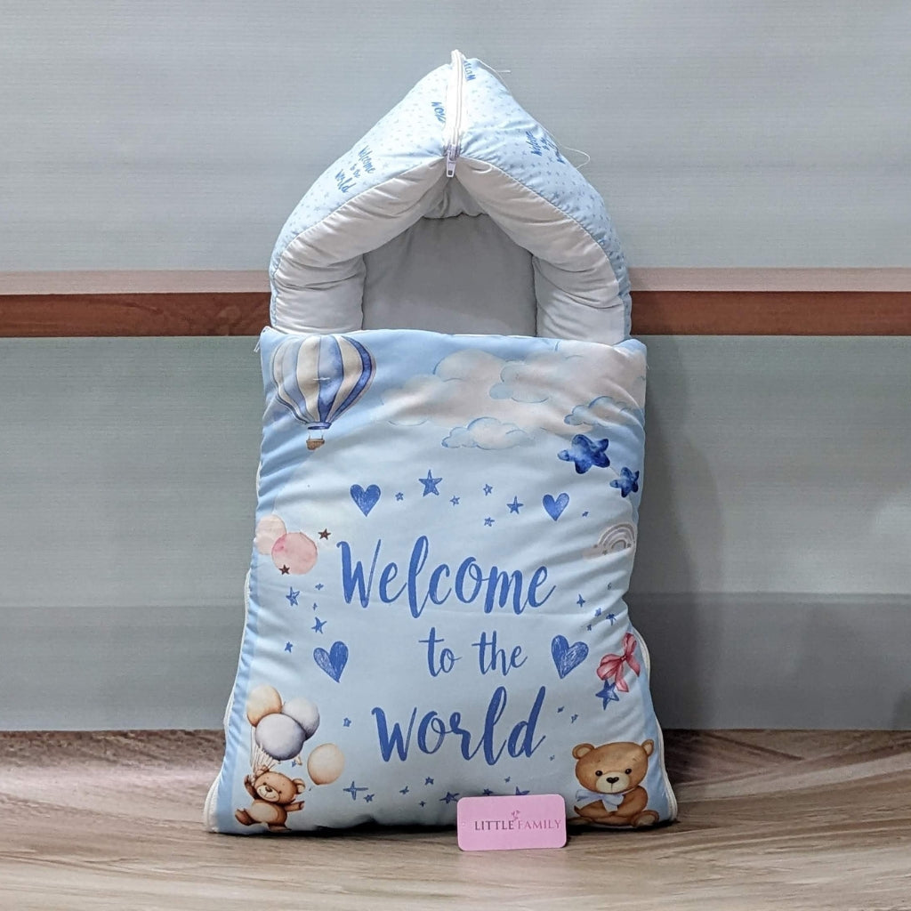 Premium 11-Piece Baby Bedding Set | "Welcome to the World" - (Sky Blue)