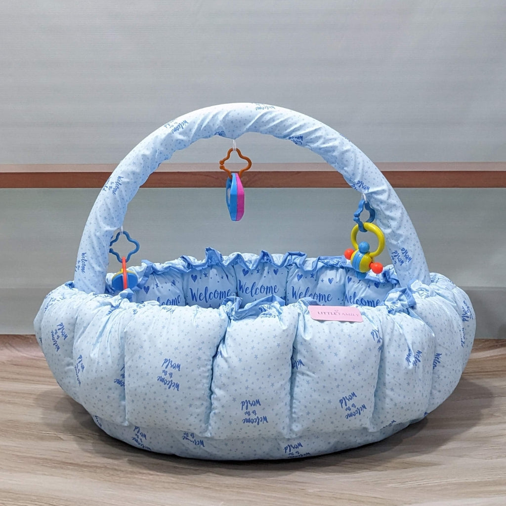 Premium 11-Piece Baby Bedding Set | "Welcome to the World" - (Sky Blue)