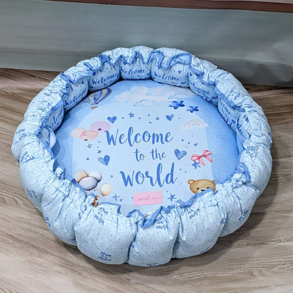 Premium 11-Piece Baby Bedding Set | "Welcome to the World" - (Sky Blue)