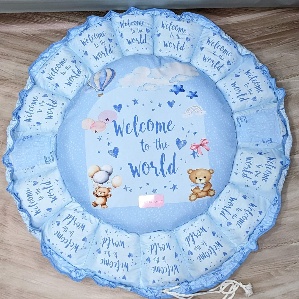 Premium 11-Piece Baby Bedding Set | "Welcome to the World" - (Sky Blue)