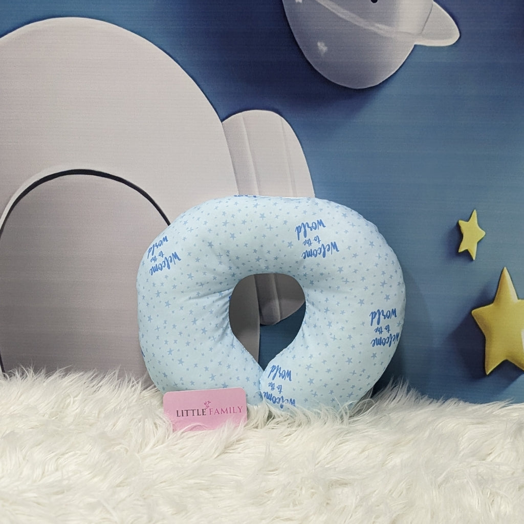 "Welcome to the World" Theme Baby Bedding Set -  9 Pieces | Sky Blue