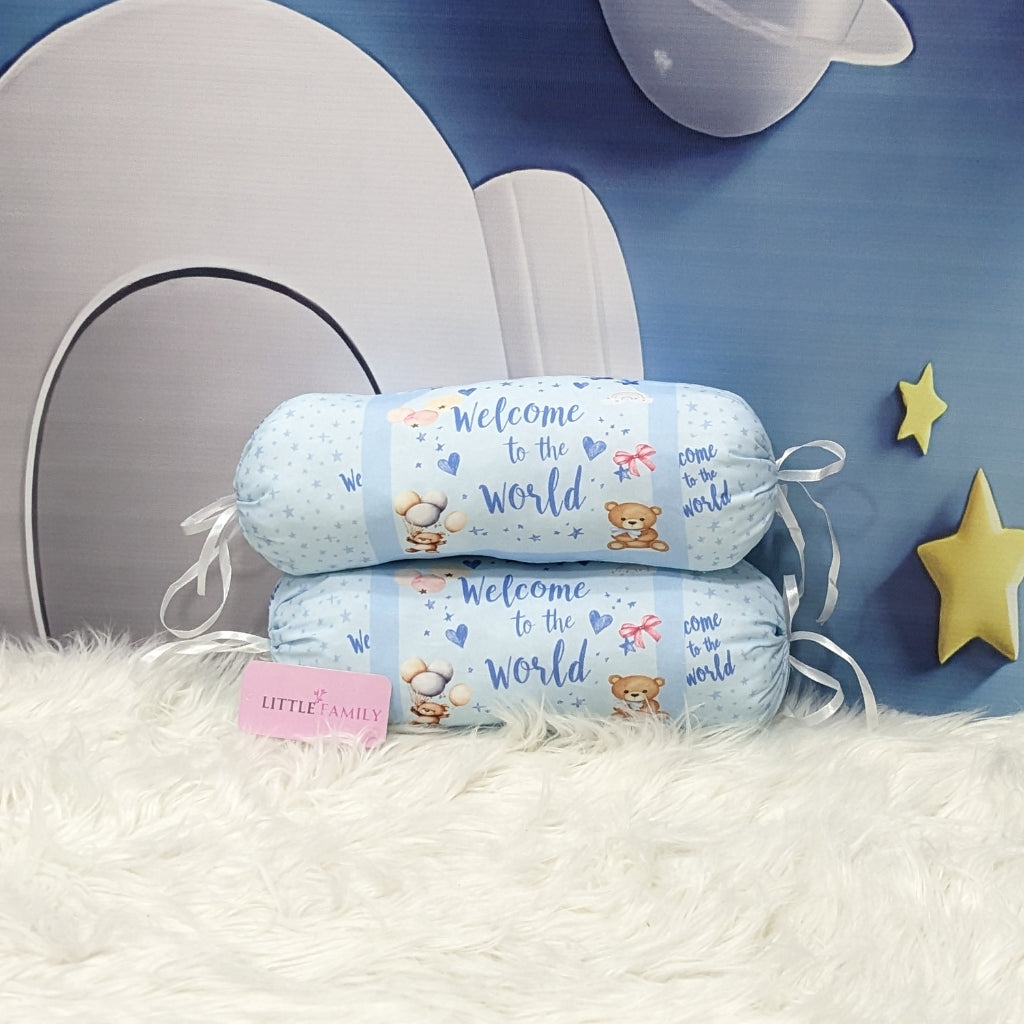 "Welcome to the World" Theme Baby Bedding Set -  9 Pieces | Sky Blue