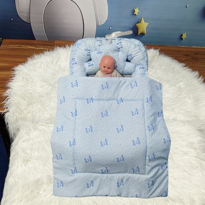 "Welcome to the World" Theme Baby Bedding Set -  9 Pieces | Sky Blue