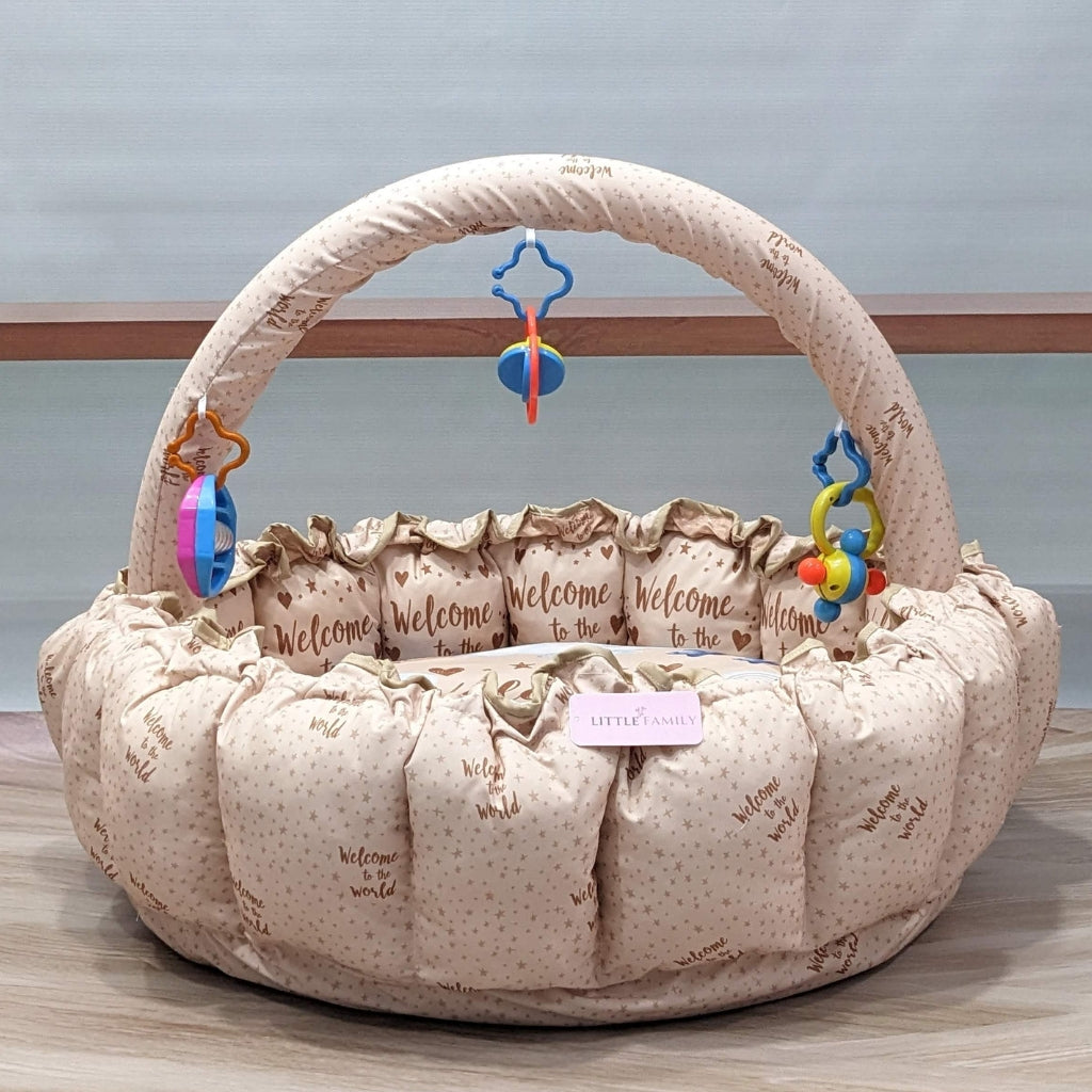 Premium 11-Piece Baby Bedding Set | "Welcome to the World" - (Brown)