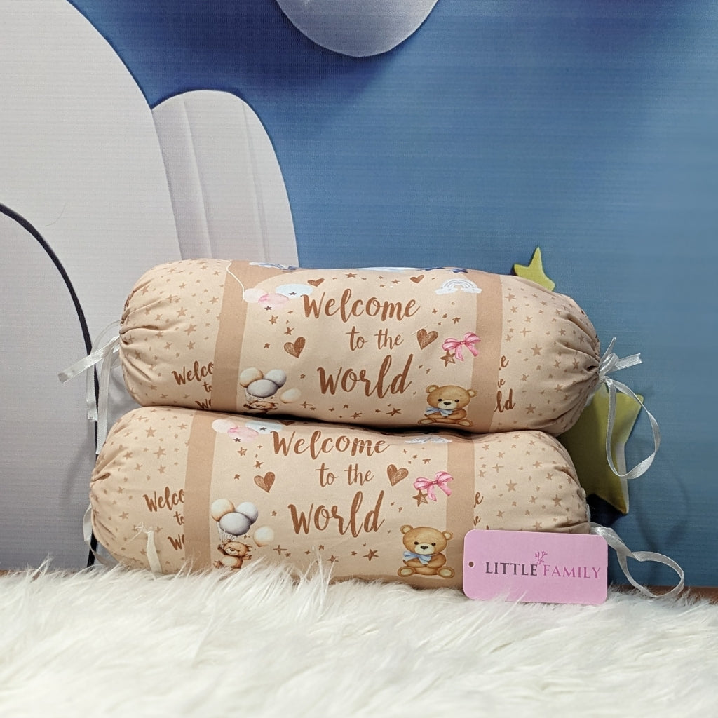 "Welcome to the World" Theme Baby Bedding Set -  9 Pieces | Brown