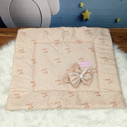 "Welcome to the World" Theme Baby Bedding Set -  9 Pieces | Brown