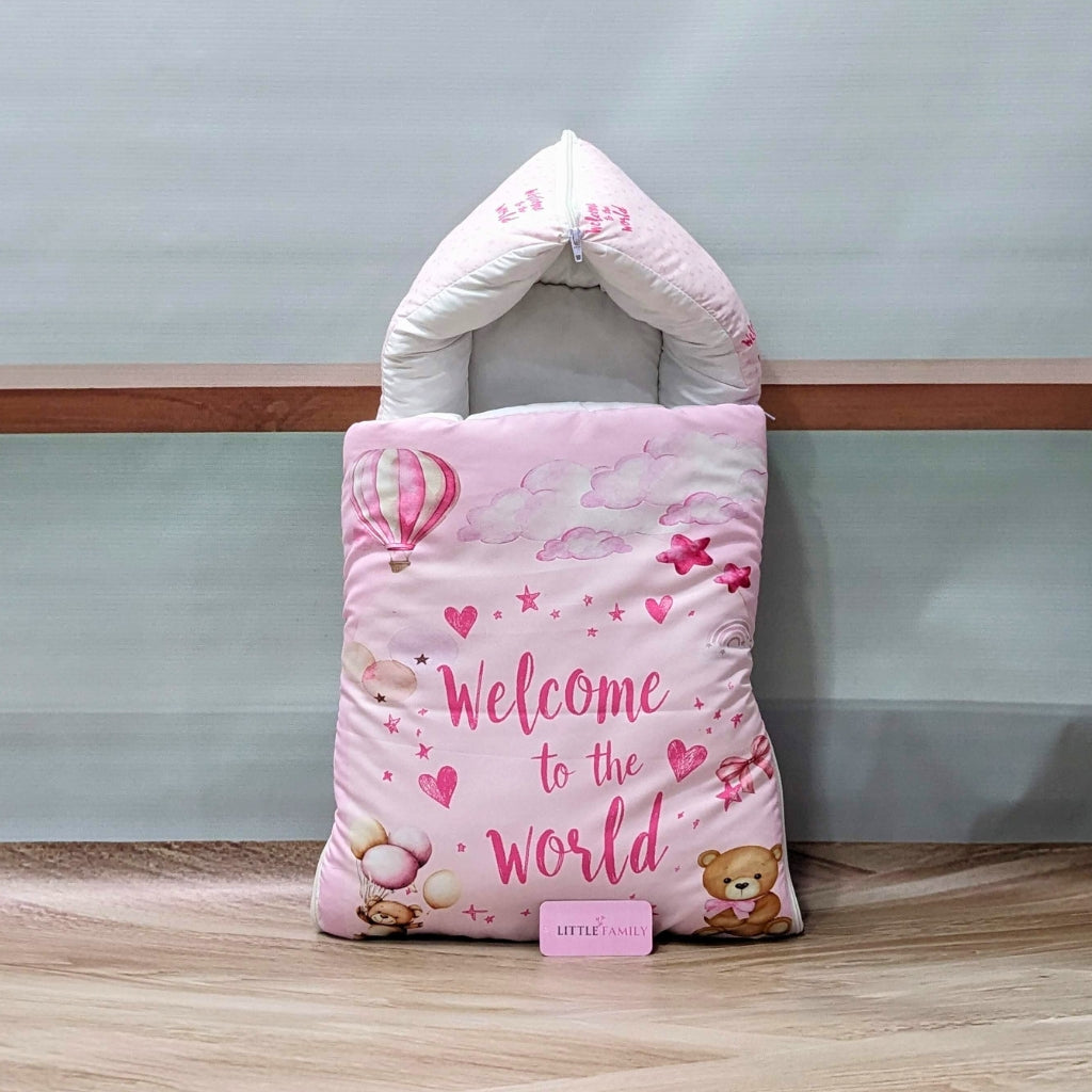 Premium 11-Piece Baby Bedding Set | "Welcome to the World" - (Pink)