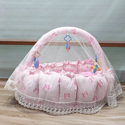 Premium 11-Piece Baby Bedding Set | "Welcome to the World" - (Pink)