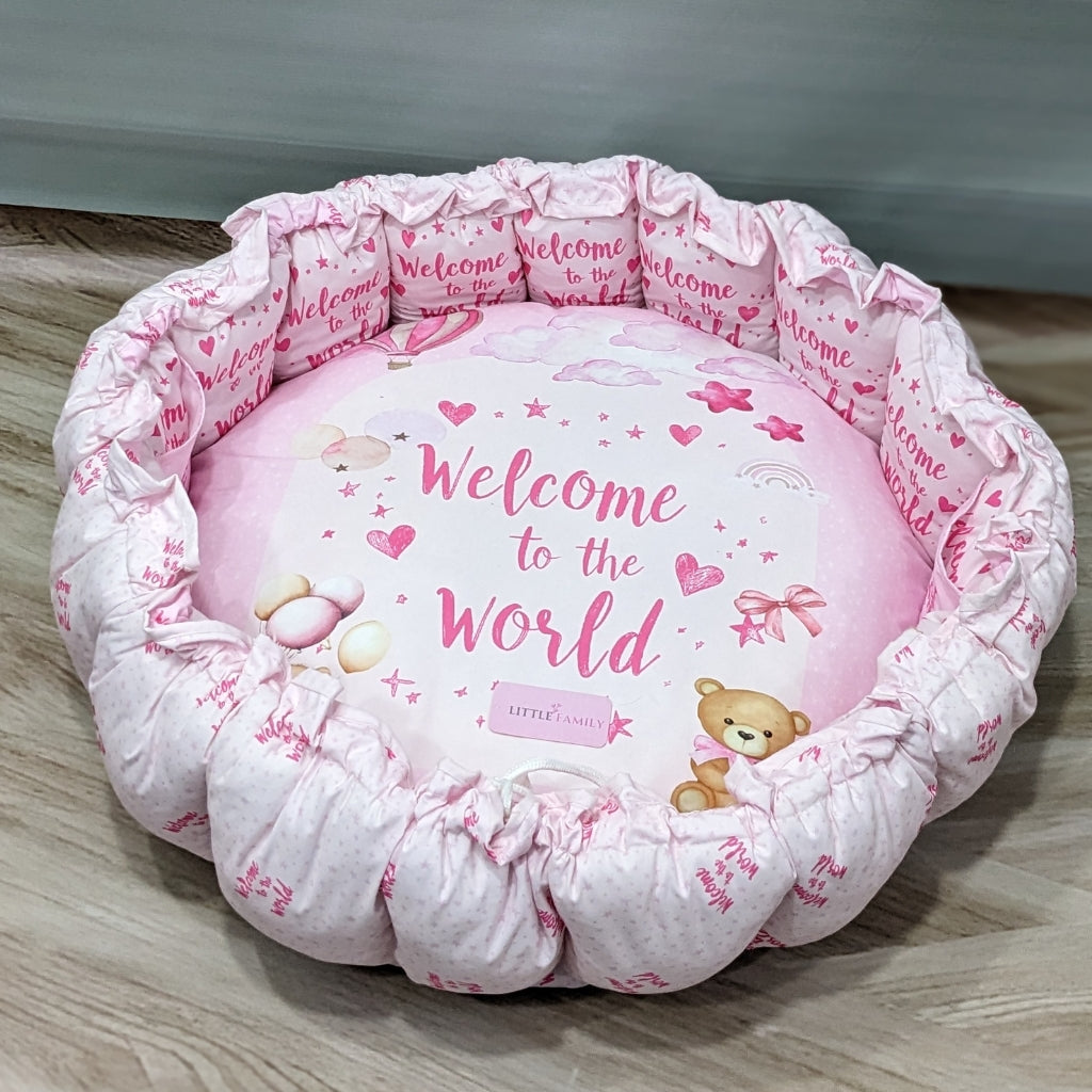 Premium 11-Piece Baby Bedding Set | "Welcome to the World" - (Pink)