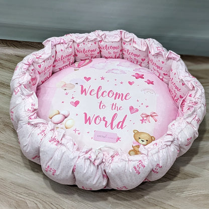 Premium 11-Piece Baby Bedding Set | "Welcome to the World" - (Pink)