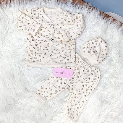 Newborn 3-Piece Cotton Outfit Set – Pack of 3